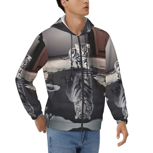 Sweat à capuche chat EdWal pour homme veste décontractée zippée
