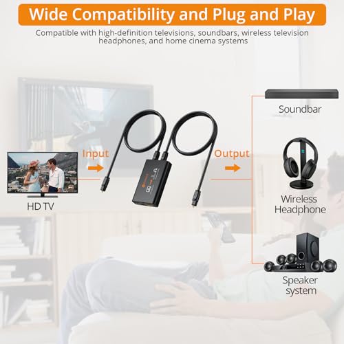 Image of Neoteck 1-in-2-out ARC /eARC Audio Extractor, HDMI ARC Audio to Optical Extractor with Supports PCM 2.0, Dolby 5.1, DTS 5.1, 24bit /192kHz, Plug and Play, for TV, Home Cinema & Legacy Audio Systems | with 1-in-2-out, Supports PCM 2.0, Dolby 5.1, DTS 5.1, 24bit /192kHz, Plug and Play for TV, Home Cinema & Legacy Audio Systems