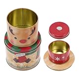 boite aluminium bonbons Conception À Trois Couches: 3 Boîtes À Biscuits en Métal pour Organisation Efficace Dotée de trois compartiments distincts (boîte à biscuits de noël 3 boîtes à biscuits en métal boîtes à biscuits) cette boîte stocke différents types de friandises séparément. Elle facilite accès rapide à vos préférés adaptée à famille fêtes emballage de petits cadeaux de Noël avec ordre et praticité