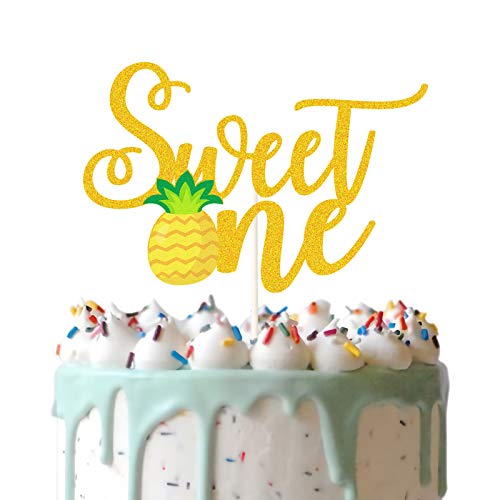 Glitter Pineapple Sweet One Cake Topper, Pineapple One Cake Decor, Summer Fruit Theme 1St Birthday Party Supplies, Tropical Hawaiian Luau Party Decoration #TOP13