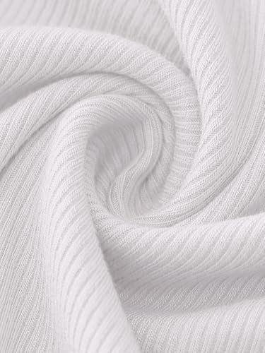 ANRABESS Tank Tops for Women Summer Basic Ribbed Henley Slim Fitted Sleeveless Cami Shirts Button Up Workout Casual Outfits White Medium