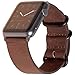 Carterjett Compatible Apple Watch Band 44mm 42mm Leather iWatch Band Replacement Strap Crazy Horse Genuine Leather Gray NATO Hardware Compatible Apple Watch Series 4 3 2 1 (42 44 M/L Vintage Brown)