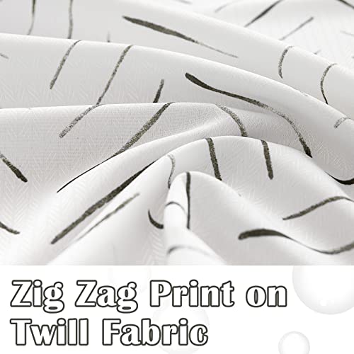 Jinchan Black And White Shower Curtain Herringbone Fabric Shower Curtain Zig Zag Inky Chevron Farmhouse Shower Curtain Zigzag Modern Shower Curtain For Bathroom Waterproof Hooks Included 70X84 Inches #TOP1
