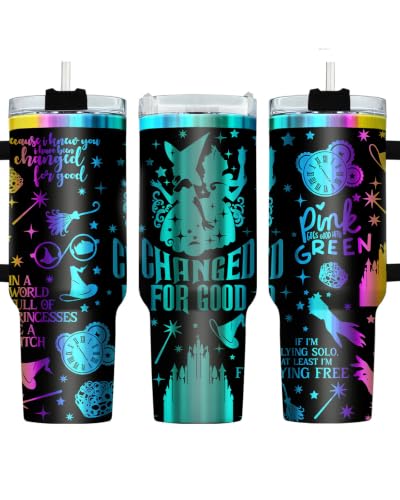 34HD Magical Witch Black 40 oz Tumbler with Handle, Spooky Lover Gift