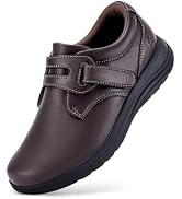 FitVille Diabetic Women's Casual Leather Shoes with Arch Support