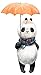 dekodino® Adesivo murale acquerello animali panda con ombrello vivaismo