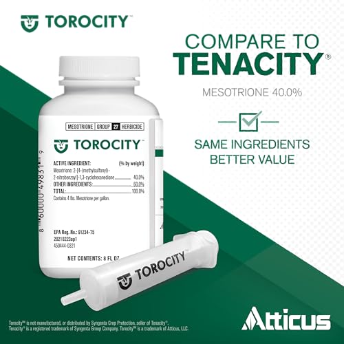 Atticus Torocity Herbicide (8oz) - (Compare to Tenacity) - Mesotrione Concentrate - Selective Weed Killer for Lawns and Turf Grasses - Pre and Post Emergent Control