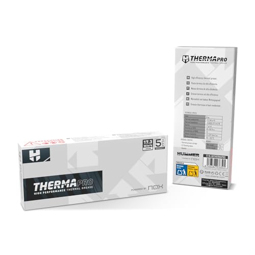 NOX Xtreme Products Hummer Therma Pro - Pasta Térmica Alto Rendimiento 4g, Máxima Conductividad ≥ 17.3 W/m·K, Rango Temperatura soportada (-20/150°C), Color Gris - imagen 5