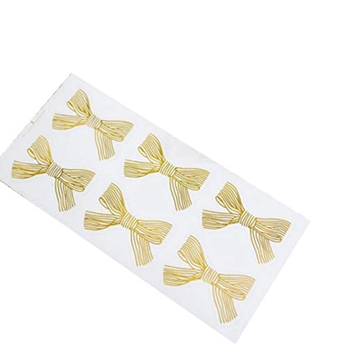 60pcs/lot Pegatinas De Sellado Transparentes, Autoadhesivas, Con Lazo Dorado, Para Regalos (60PCS) Cover