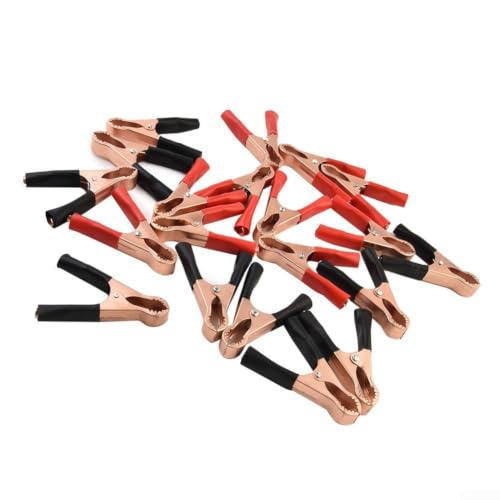 Image of 50A for Alligator Clips 80mm Heavy Duty Crocodile Clamps for Battery Test Leads - Copper Plated Spring Jaw for Solar Panel Charging Red Black(10pcs)