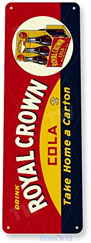 Tinworld Tin Sign: Cola Royal Crown Retro Soda Store Metal Decor Kitchen Cottage Cave B587 - Thumbnail 3