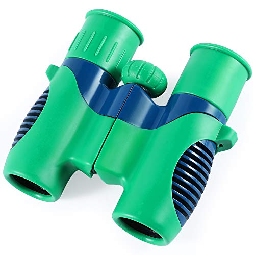 JOLLY CHEF Binoculars for Kids, High Resolution 8x12 Compact Toy Binocular for Toddler, Shockproof Small Kids Binocular for Bird Watching, Hunting,Boating, Outdoor for Boys and Girls,Green