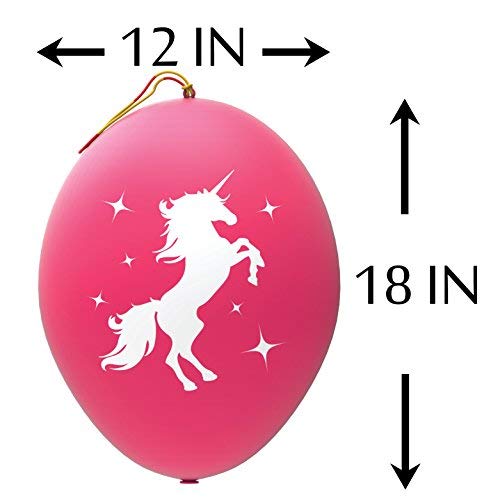 24 Pink Unicorn Punch Balloons | For Birthday Party Gift Bags | Kids Games | Princess Parties | Party Favors And Supplies | Toys | Extra Large Eco Friendly Latex Punch Balls For Girls | By John & Judy #TOP1