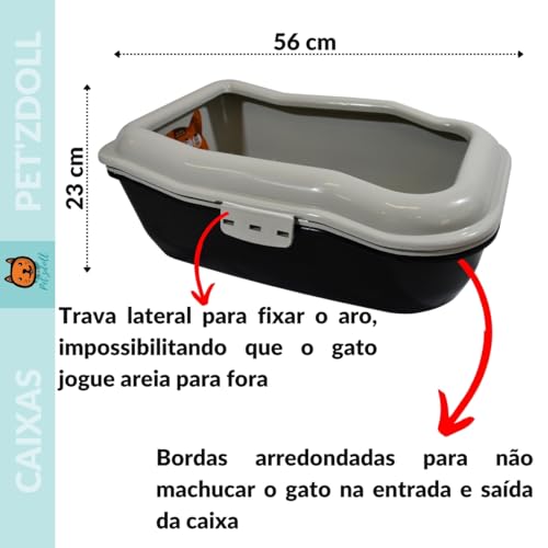 Caixa de Areia Lavável para Gatos Grande com Peneira