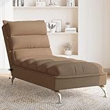 Festnight Sofá Diván de Masaje con Cojines Sofá Pequeño Tela Marrón Chaise Longue Sofá Moderno Sofá de Salón Sofá Relax de 1 Plazas Tapizado Diván Cama 1 Plazas Cama Diván 130