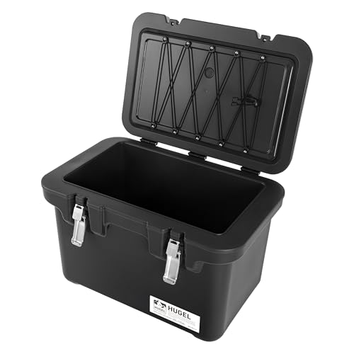 IRIS USA Hugel 44 QT Cooler, Heavy Duty Metal Buckles, Leak-Free Design, Durable Hard Cooler, Ice Chest with Bungee Strap, Molded Handles, Camping Boat Tailgating Road Trips, Charcoal Gray by IRIS USA - Used condition - US$86.32