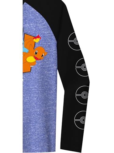 Pokemon Boys' Classic Starter Group Long Sleeve Raglan T-Shirt3