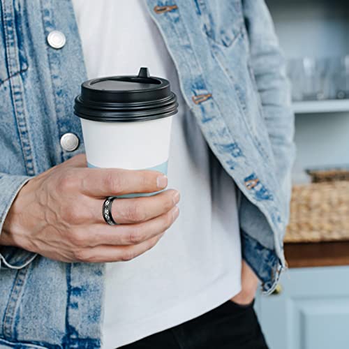 Elegant Women Titanium Steel Dragon Ring Engagement Rings Stainless Steel Ring Chunky Band Cool Punk Goth Jewelry (Black, 7)4