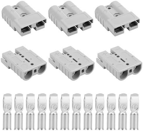OXDFK 50A-600V Battery Quick Connect/Disconnect with 7/8/10/12 AWG, 6PCS Jumper Cable Plug Connector, Compatible with Anderson Connector for Rescue Winch, Motor Recovery