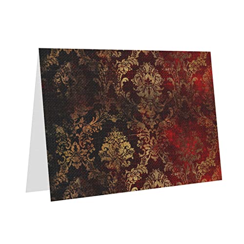 Qqlady Golden Damask Greeting Cards With Envelopes Blank Birthday Card Mother's Day Card Wedding Thank You Cards Baby Shower Thank You Notes - Cute Blank Notecards - All Occasion Greeting Cards #TOP2
