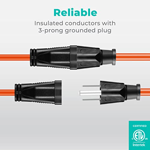 Kmc 25Ft Outdoor Extension Cord, 25-Foot 16/3 Weatherproof Indoor/Outdoor Extension Cable, Flexible Sjtw 16-Gauge Pure Copper Wire thumb #3