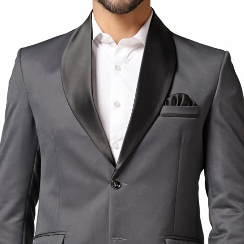 Image of TAHVO Men Blazer Lycra Fabric Slim Fit Single Breasted Blazer