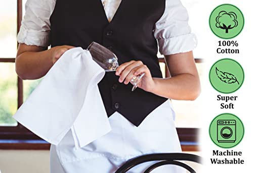 Ruvanti Flour Sack Towels 24 Pack 28"X28", Ring Spun 100% Cotton Flour Sack Dish Towels, Machine Washable, Absorbent Tea Towels - Flour Sack Kitchen Towels For Drying & Cleaning - White #TOP2