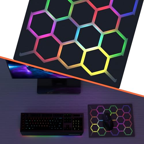 Tapis de souris de jeu lumineux hexagone avec modes d'éclairage PC