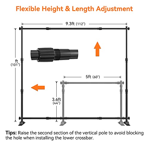 Golemas Backdrop Banner Stand, Strengthen Rod Heavy Duty Background Holder, Photo Step And Repeat Stand With Carrying Bag, For Photography, Party, Birthday, Christmas, Trade Show. (8X8Ft Upgrade) #TOP4