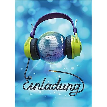 Folat Geburtstagseinladungen „Happy Birthday Disco“ – 6 Stück, Bunt, Für Mottopartys