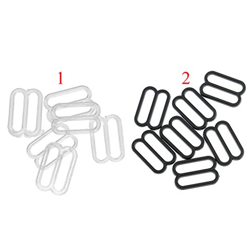 Jili Online 100 Piece Plastic Lingerie Bra Strap Sliders Adjuster Hook Clips For Corset Garter Bikini - Clear, 15Mm #TOP5