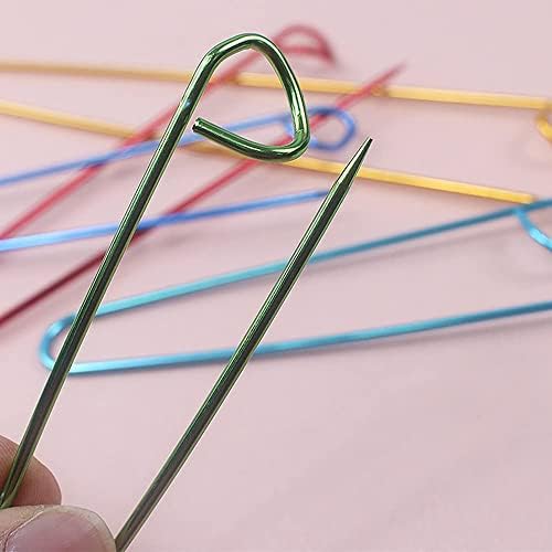 6 Pieces Stitch Holder Set Crochet Hooks 6 Size Assorted Color Crochet Knitting Needles Aluminum Safety Pins Knitting Needles for DIY Craft Sewing Tool