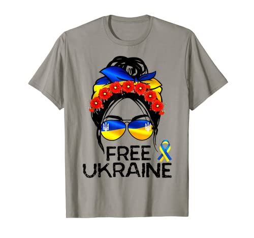 Bandera ucraniana, Ucrania Orgullo Mujeres Messy Bun Free Ucrania Camiseta