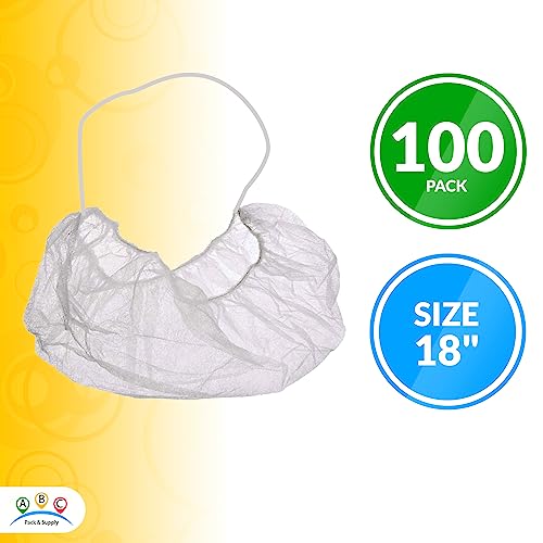 Abc White Beard Covers For Men 18", 100 Pack Of Polypropylene Beard Cover Protector, Beard Guard, White Net Protector, Reusable Beard Nets For Men Food Service, Kitchen Beard Hair Net #TOP1
