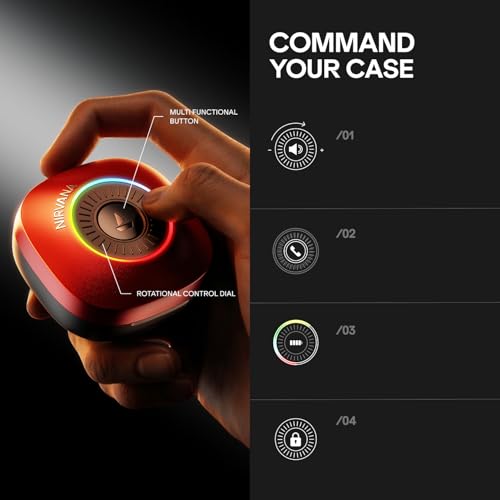 Image of Boat 2026 Launch Nirvana Crown, Sonic ARC, LEDs, Haptic Feedback,50dB Hybrid ANC,Spatial Audio, 6 Mic ENx, App Support, v6.0 Bluetooth Earbuds, TWS Ear Buds Wireless Earphones with mic (Blazing Red)