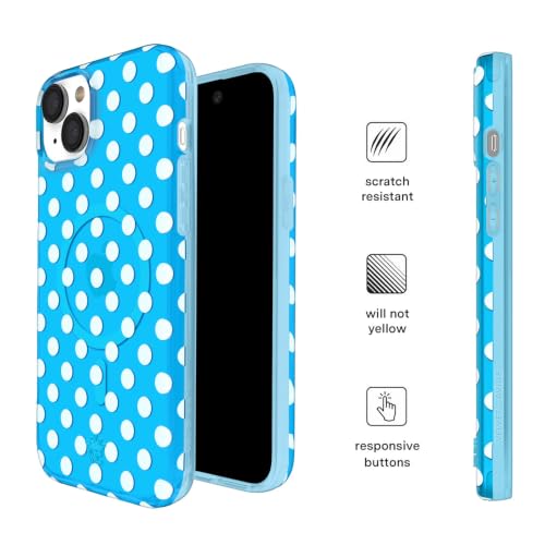VELVET CAVIAR for iPhone 15 Case - Compatible with MagSafe - 10ft Drop Tested - Protective Summer Cases - Blue Aquamarine Polka Dot by VELVET CAVIAR - Used condition - Image 6