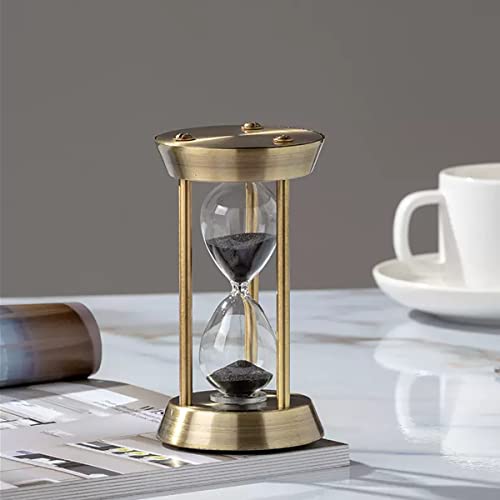 NIUASH 15 Minute Metal Vintage Hourglass, Black Sand, Timer for Home Decoration, Office, Kitchen, Wedding Party, Gift