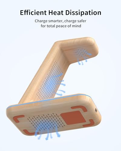 Image of Wireless Charging Station for Apple Products: 3 in 1 Apple Wireless Charger for iPhone 16 /15 /14 /13 /12 /11 /SE /X Pro Max - Apple Watch Ultra /10 /9 /8 /SE /7 /6 /5 /4 /3 - AirPods 2 /3 /4 Pro