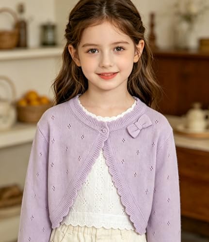 Image of 2Pcs Girls' Knit Toddler Cardigan Cotton Soft Button Closure Bolero Shrug Shawl Shirt Sweater