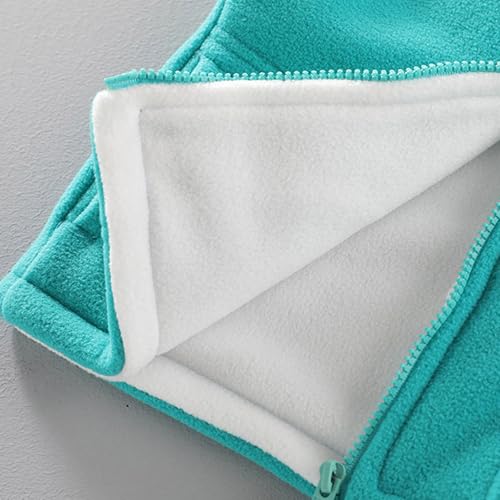 Girl's Full Zip Fleece Vest Warm Winter Sleeveless Stand Collar Sherpa Coat Fuzzy Outerwear with Pockets for Boys4