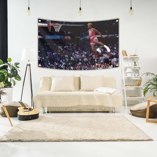 Jor dan Flag Dunk Flag Funny Flags 3x5FT with Brass Gommets Funny Man Cave Flag for College Bedroom
