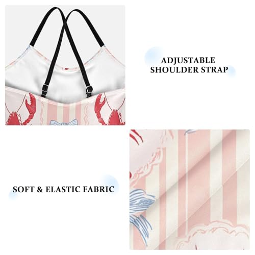 Blue Bow Lobster Girls One Piece Swimsuits Summer Quick Dry Beach Bathing Suit4