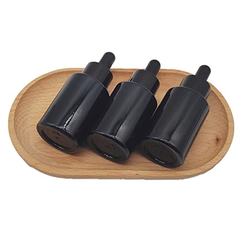 Pimyrcyi 30Ml Eye Dropper Bottles, 1Oz Glossy Black Glass Lab Dropping Vials Serum Container For Essence Essential Oil 12Pcs #TOP6