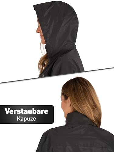 Valkental - Reflektierende & Wasserdichte 3in1 Jacke Damen [Fleece Zipp-In & Verstaubare Kapuze] Geeignet als Winterjacke, Regenjacke & Fahrradjacke - 10.000mm Wassersäule - Doppel Reißverschluss