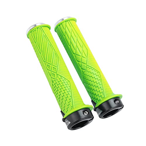 RiToEasysports 1 Pair Bicycle Handlebar Grips,Rubber Bicycle Handlebar Locking Grips Non Slip Replacement Bike Grips (Green) Bicycles And Spare Parts Cube Monkey Bar Mountain Bike Grips Green - Image 3