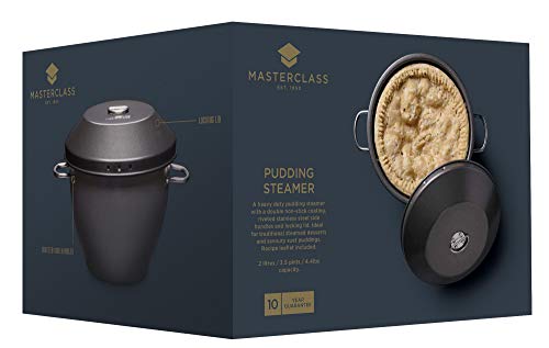 MasterClass Non Stick Pudding Steamer with Recipe Leaflet in Gift Box, Robust Carbon Steel, 2 Litre 2 Gallery Image MasterClass Non Stick Pudding Steamer with Recipe Leaflet in Gift Box, Robust Carbon Steel, 2 Litre 2 Gallery Image