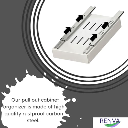 Image of RENVA Pull Out Cabinet Organizer for Kitchens,Pull Out Drawers for Kitchen Cabinets,Sliding Drawers for Cabinets Heavy Duty Roll Out Shelf Storage For Kitchen,Bedroom Office