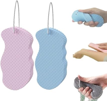 Magic Exfoliating Bath Sponge, Exfoliating Bath Sponges for Body, Exfoliating Bath Sponge Remover Dead Skin, Beyond Draw Exfoliating Sponge (Blue+Pink) -  ZodaiXX