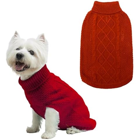 Mihachi Cable Knit Dog Sweater for Winter Cover