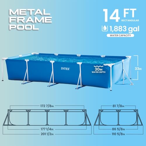 Miniatura 3 de Intex 28273np Small Frame - Piscina Desmontable Tubular, 450 X 220 X 84 Cm, 7.127 Litros, Color Azul